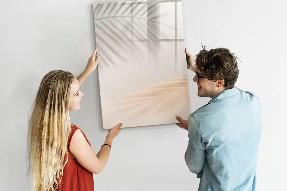 Tablă magnetică de perete cu model umbra unei frunze de palmier