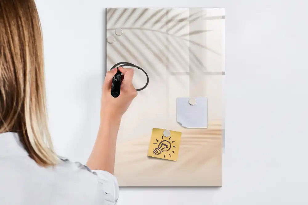 Tablă magnetică de perete cu model umbra unei frunze de palmier