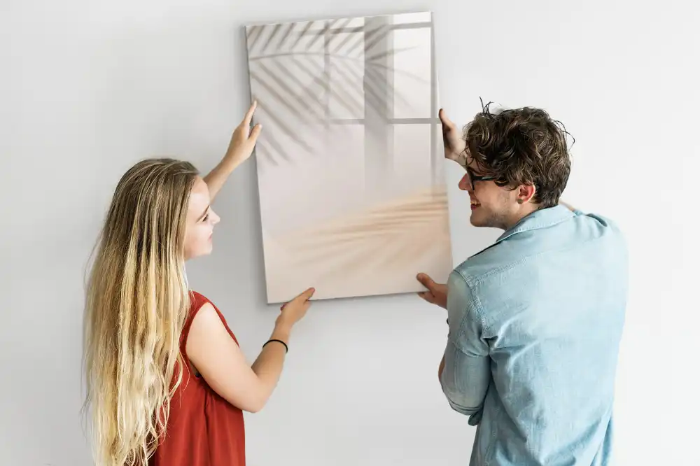 Tablă magnetică de perete cu model umbra unei frunze de palmier