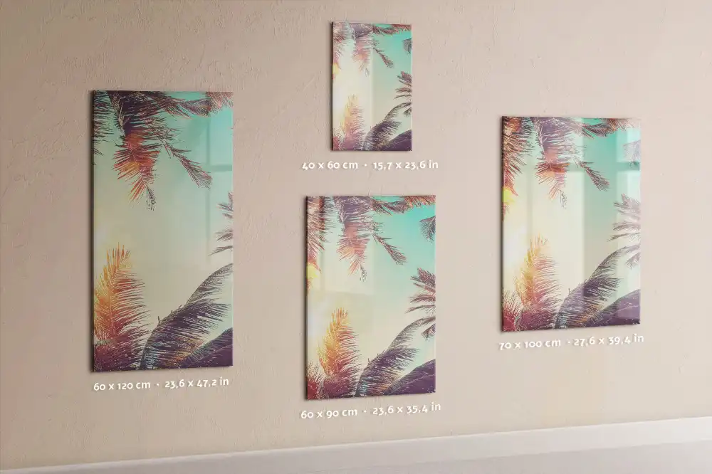 Tablă magnetică de perete cu imprimeu palmier exotic