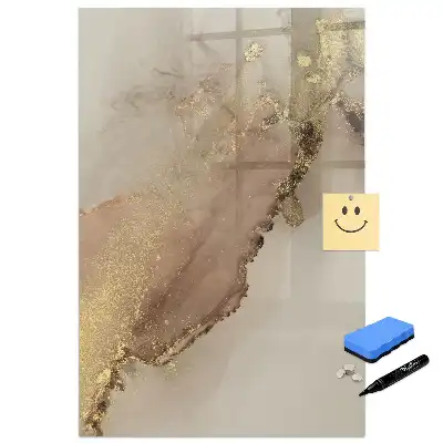 Tablă magnetică de scris cu design marmură și sclipici