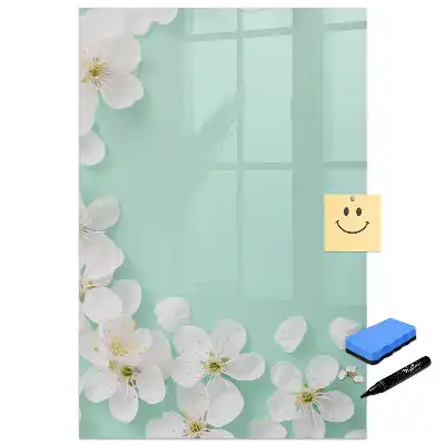 Tablă magnetică pentru scris cu design de muguri înfloriți
