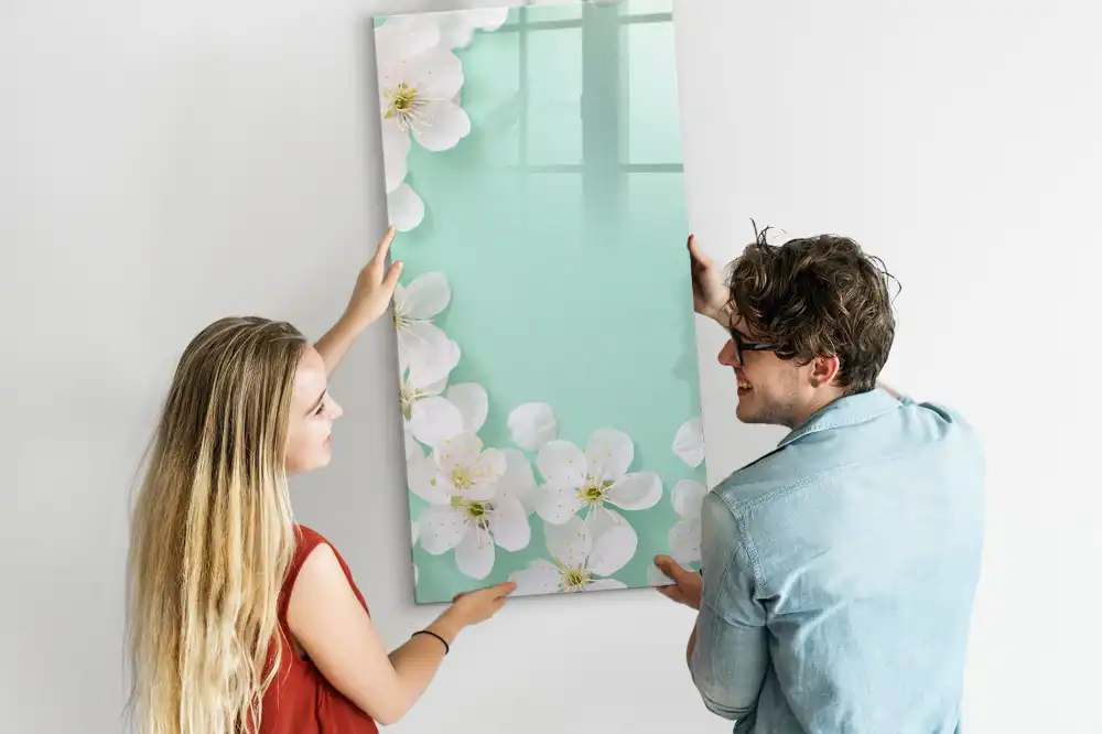 Tablă magnetică pentru scris cu design de muguri înfloriți