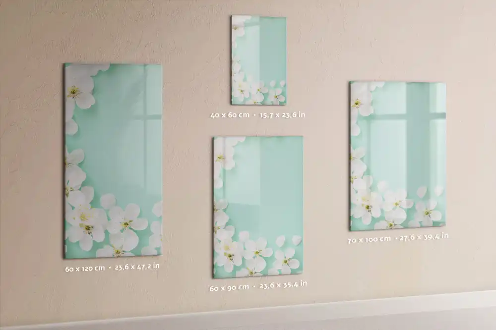 Tablă magnetică pentru scris cu design de muguri înfloriți