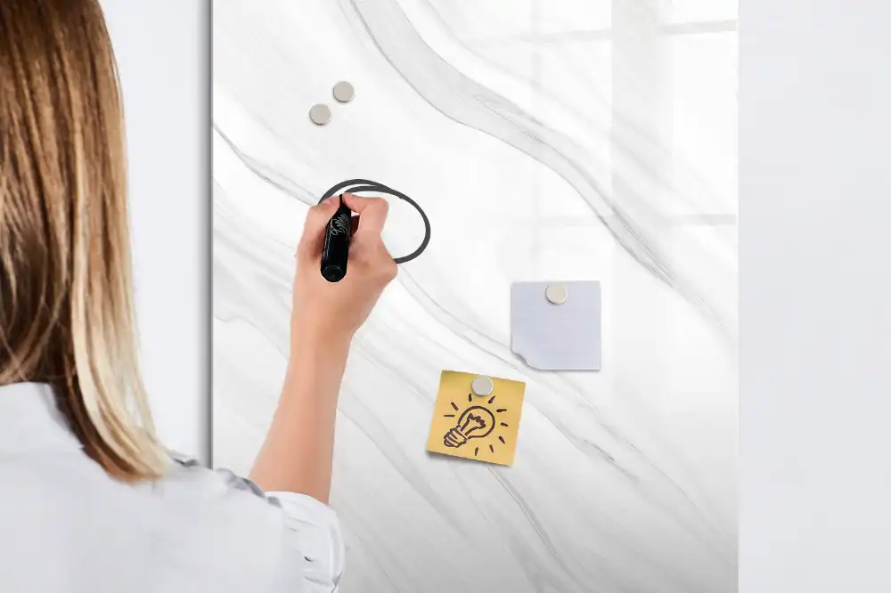 Tablă magnetică de perete cu model valuri de marmură