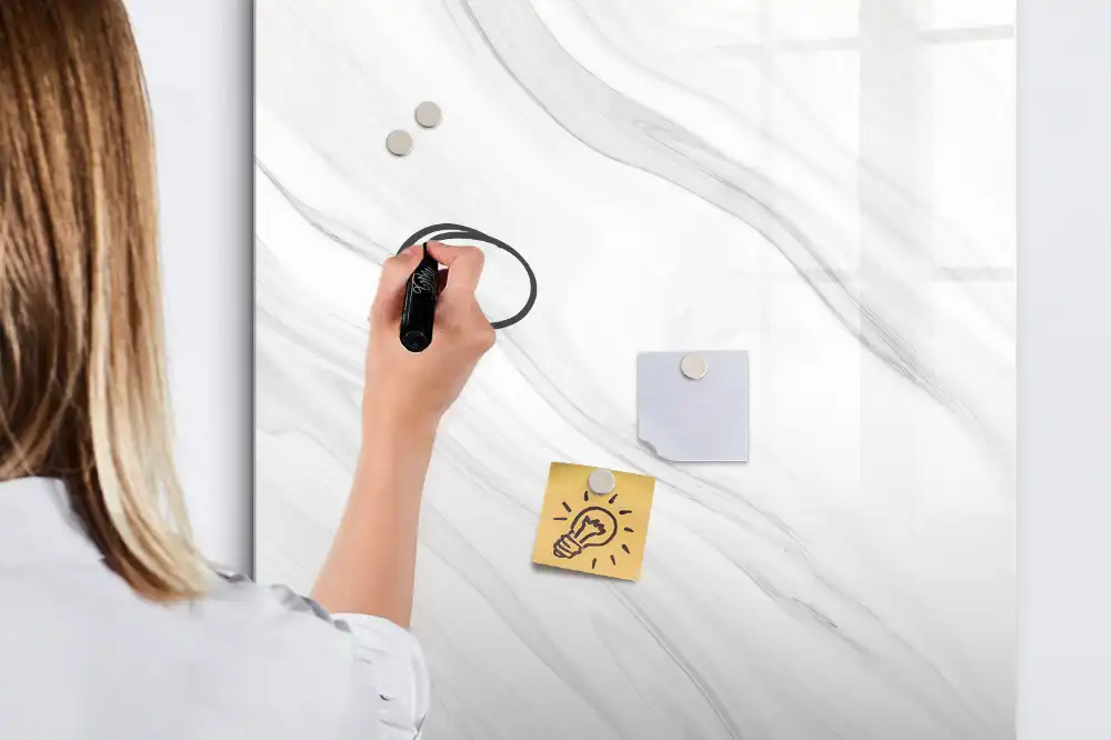Tablă magnetică de perete cu model valuri de marmură