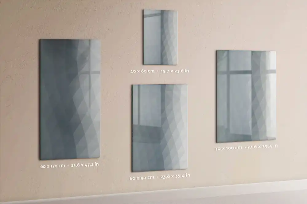 Tablă magnetică de perete cu model de valuri picturale gri