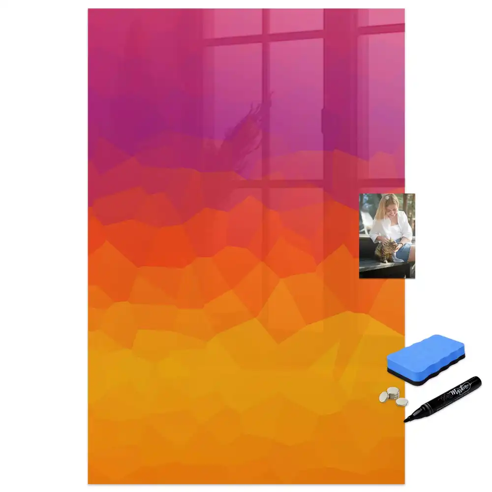 Tablă magnetică de birou cu design gradient de dimineață
