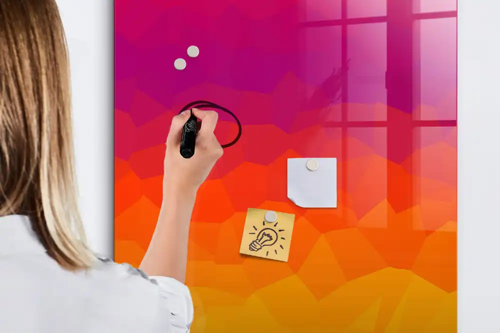 Tablă magnetică de birou cu design gradient de dimineață