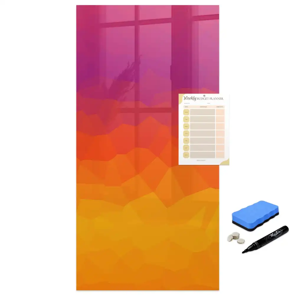 Tablă magnetică de birou cu design gradient de dimineață