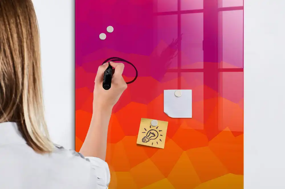 Tablă magnetică de birou cu design gradient de dimineață