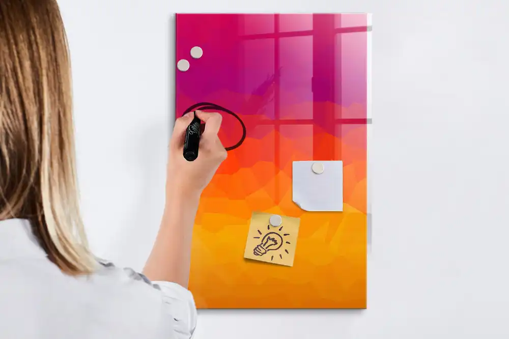 Tablă magnetică de birou cu design gradient de dimineață