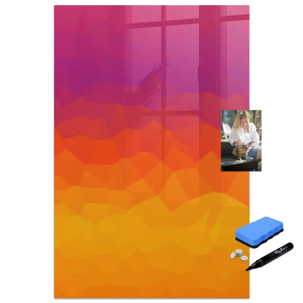 Tablă magnetică de birou cu design gradient de dimineață