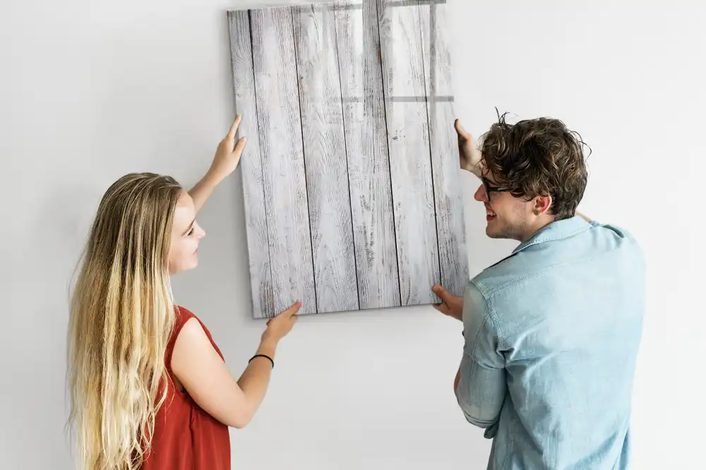 Tablă magnetică de scris cu design de scânduri pictate