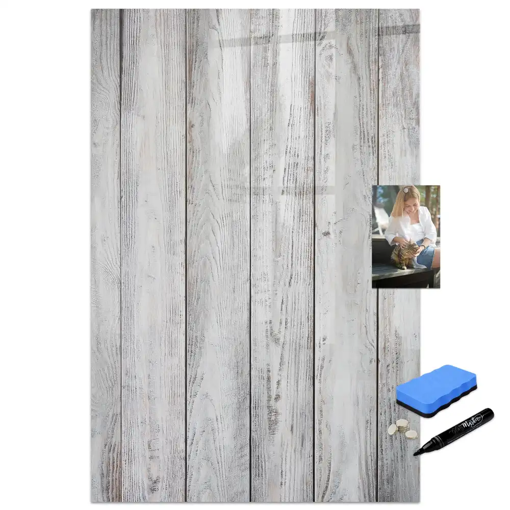 Tablă magnetică de scris cu design de scânduri pictate