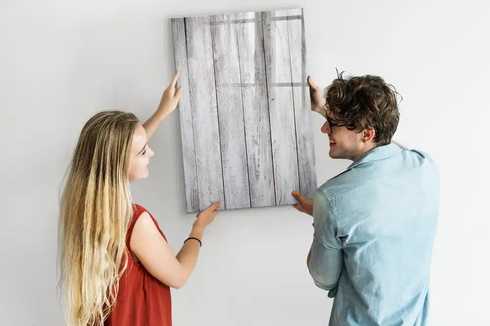 Tablă magnetică de scris cu design de scânduri pictate