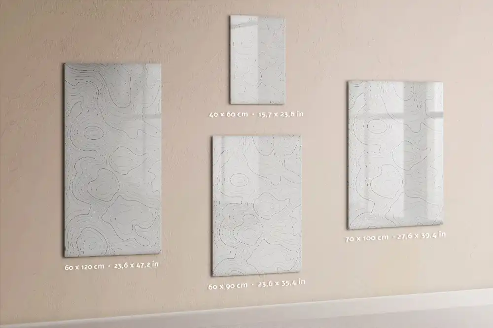 Tablă magnetică cu linii abstracte pentru scris