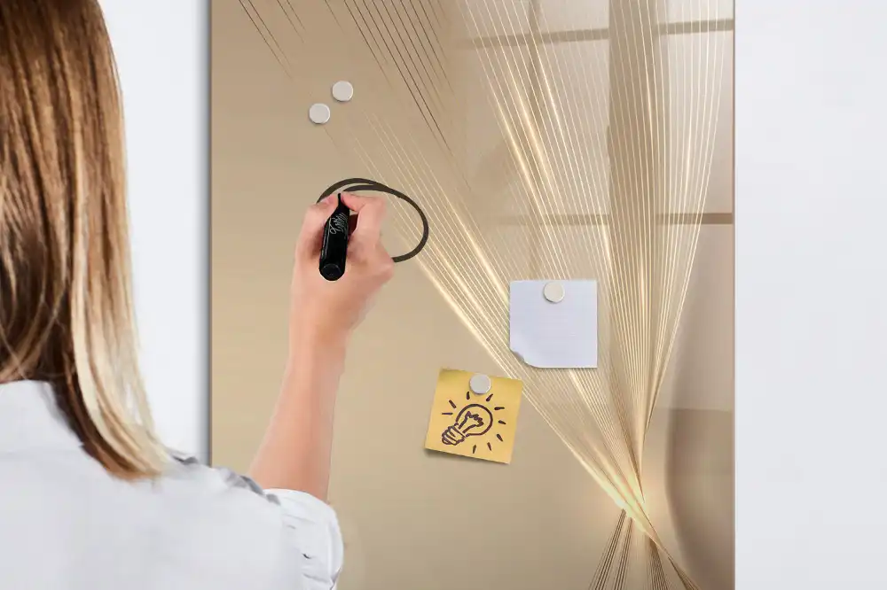 Tablă magnetică de scris cu iluminare tip halou