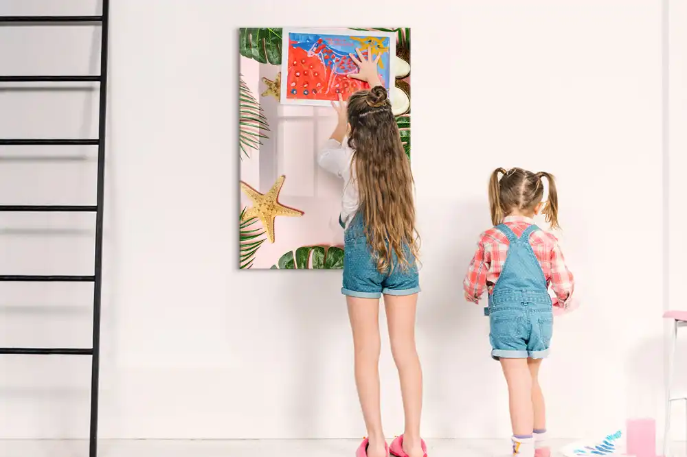 Tablă magnetică de scris cu chenar cu motive de vară