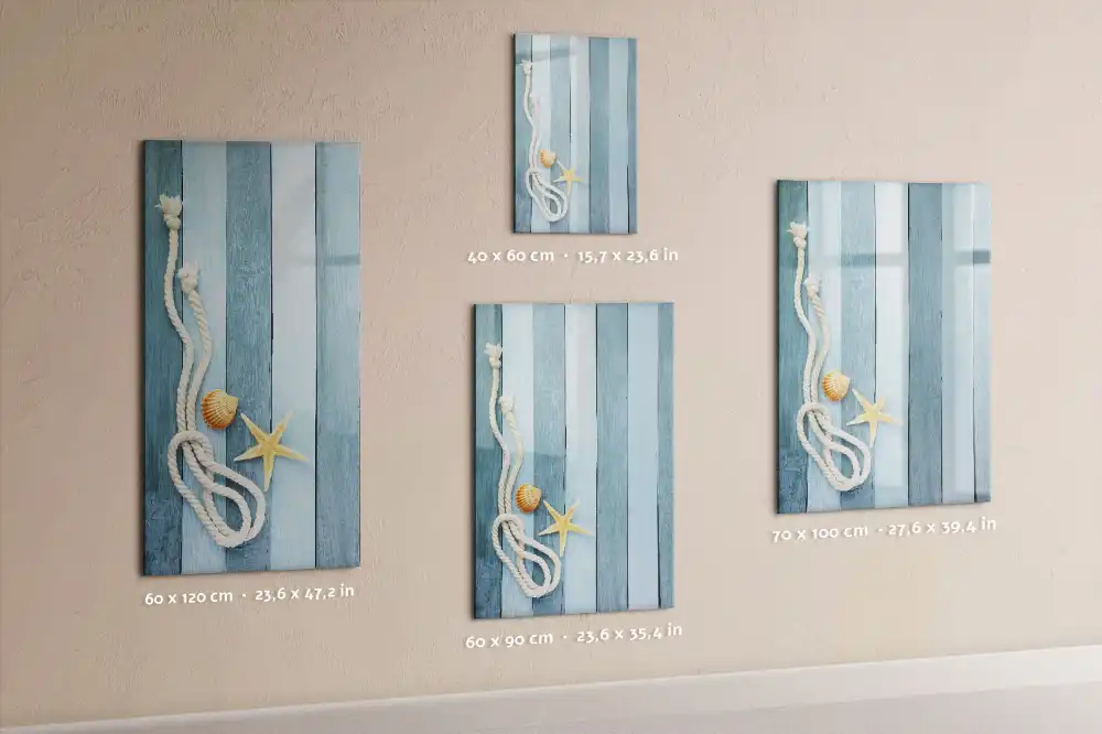 Tablă magnetică de birou cu design cu detalii marine pe scânduri