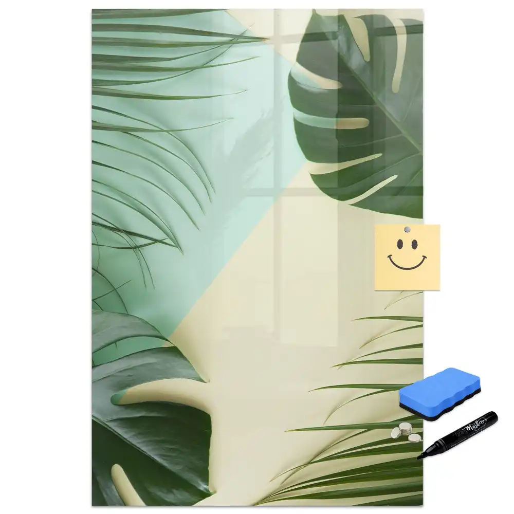 Tablă magnetică de perete cu model tropical Monstera