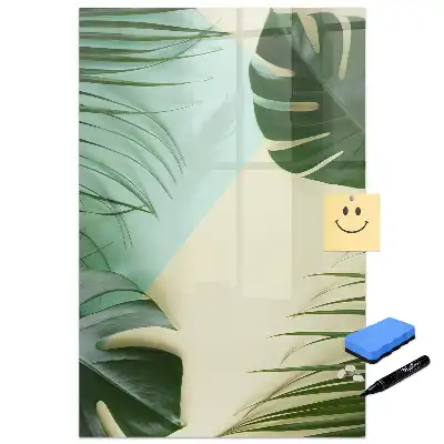 Tablă magnetică de perete cu model tropical Monstera