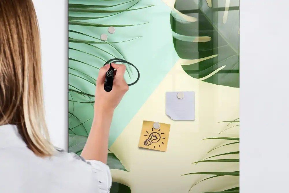 Tablă magnetică de perete cu model tropical Monstera
