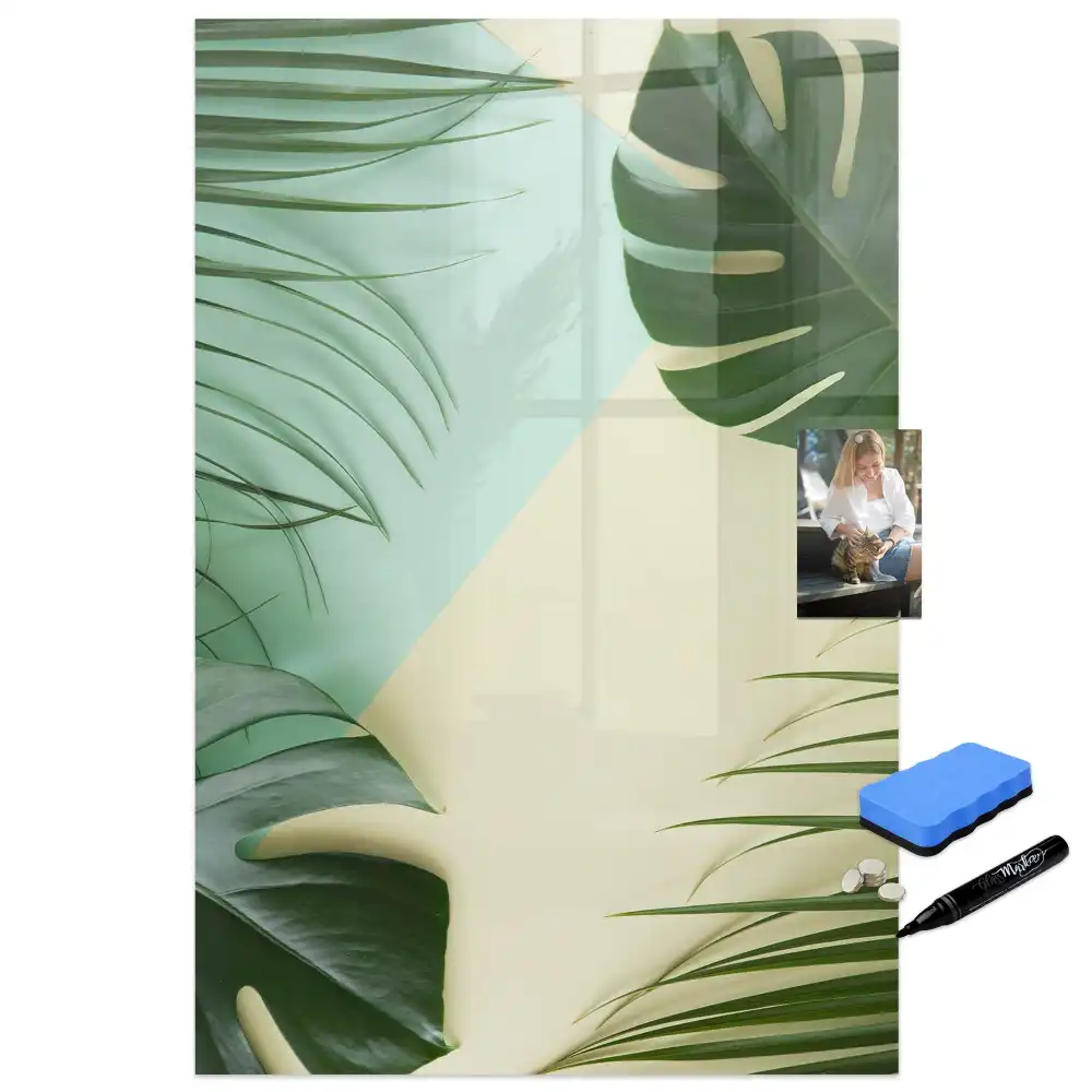 Tablă magnetică de perete cu model tropical Monstera