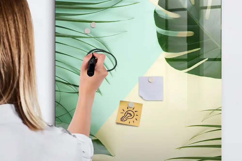 Tablă magnetică de perete cu model tropical Monstera
