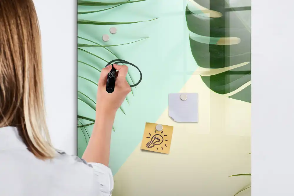 Tablă magnetică de perete cu model tropical Monstera
