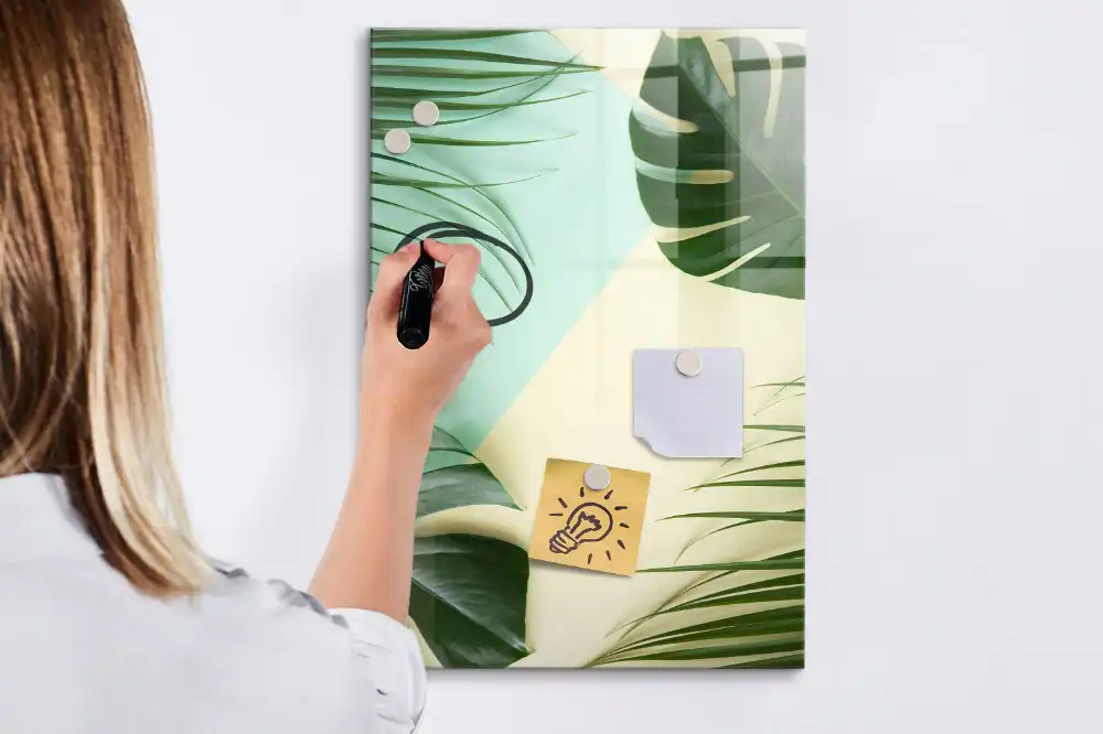 Tablă magnetică de perete cu model tropical Monstera