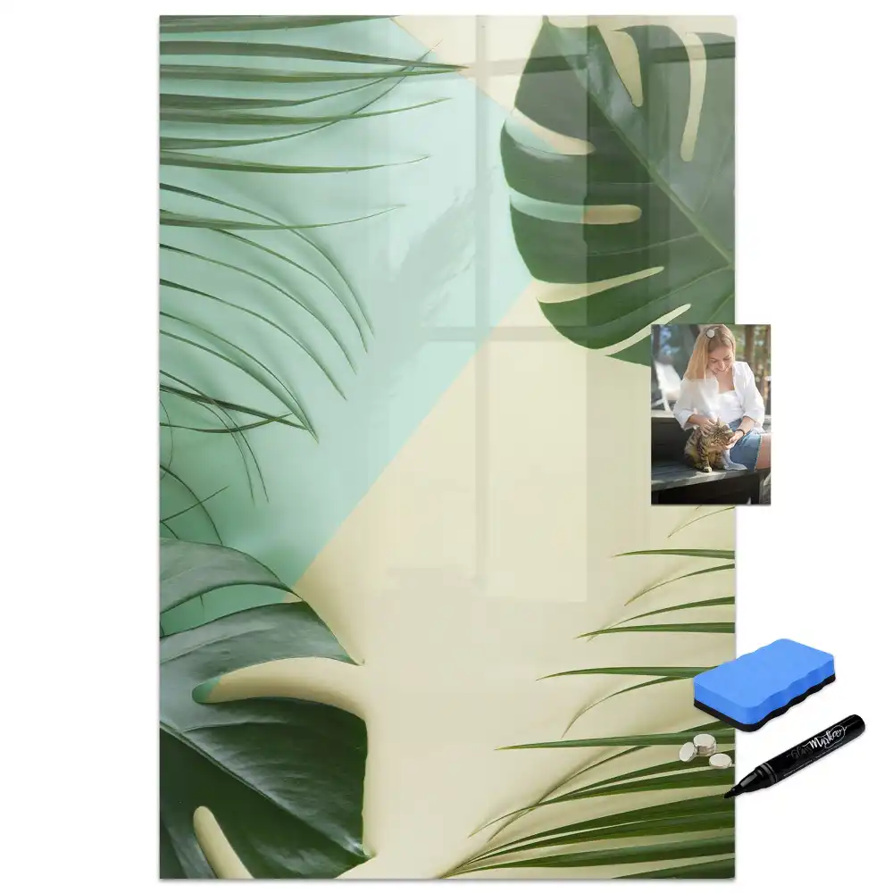 Tablă magnetică de perete cu model tropical Monstera