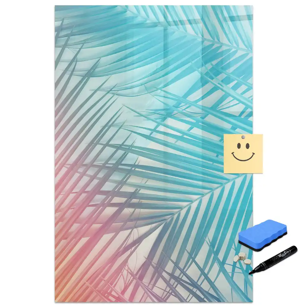Tablă magnetică de birou cu model frunză de palmier