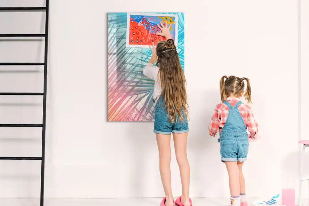 Tablă magnetică de birou cu model frunză de palmier