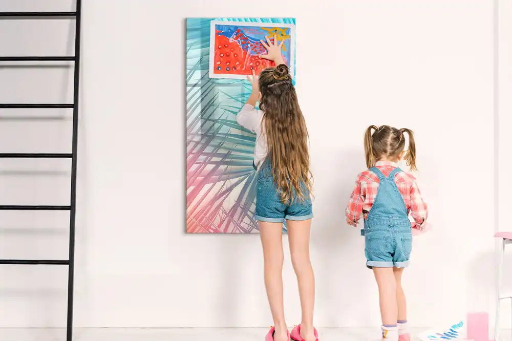 Tablă magnetică de birou cu model frunză de palmier