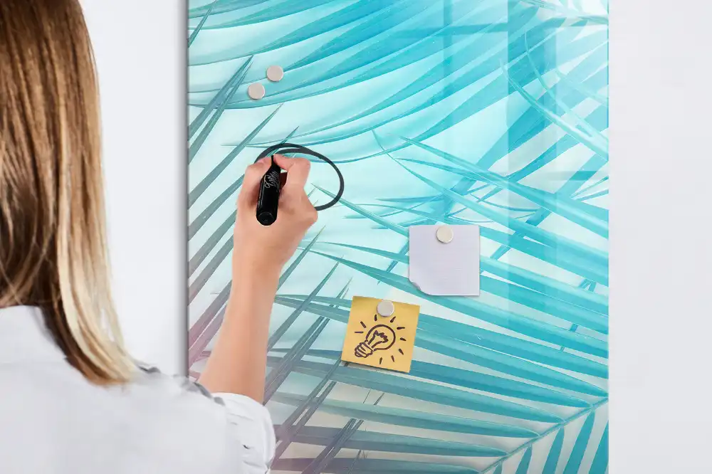 Tablă magnetică de birou cu model frunză de palmier