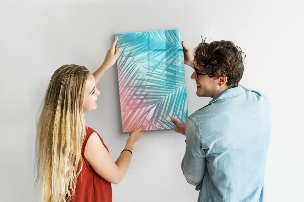 Tablă magnetică de birou cu model frunză de palmier
