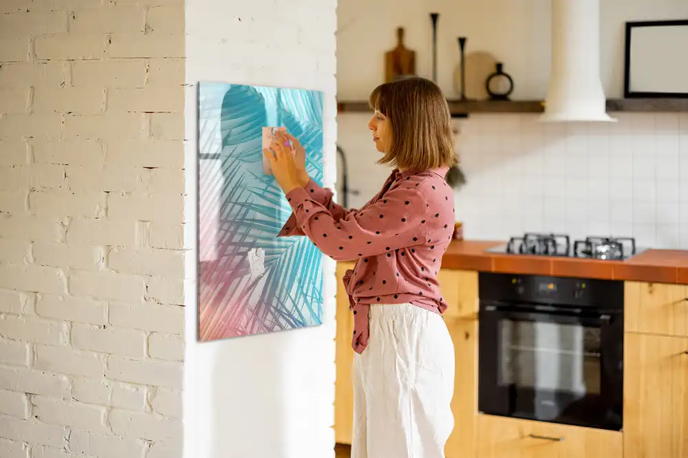 Tablă magnetică de birou cu model frunză de palmier