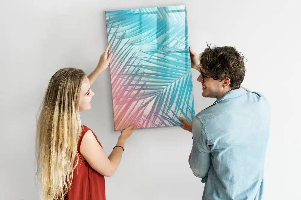 Tablă magnetică de birou cu model frunză de palmier
