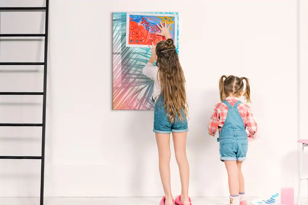 Tablă magnetică de birou cu model frunză de palmier