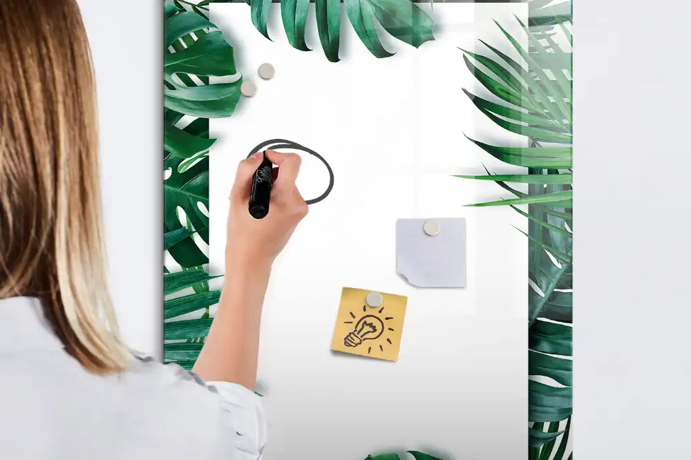 Tablă magnetică cu model cu frunze de monstera