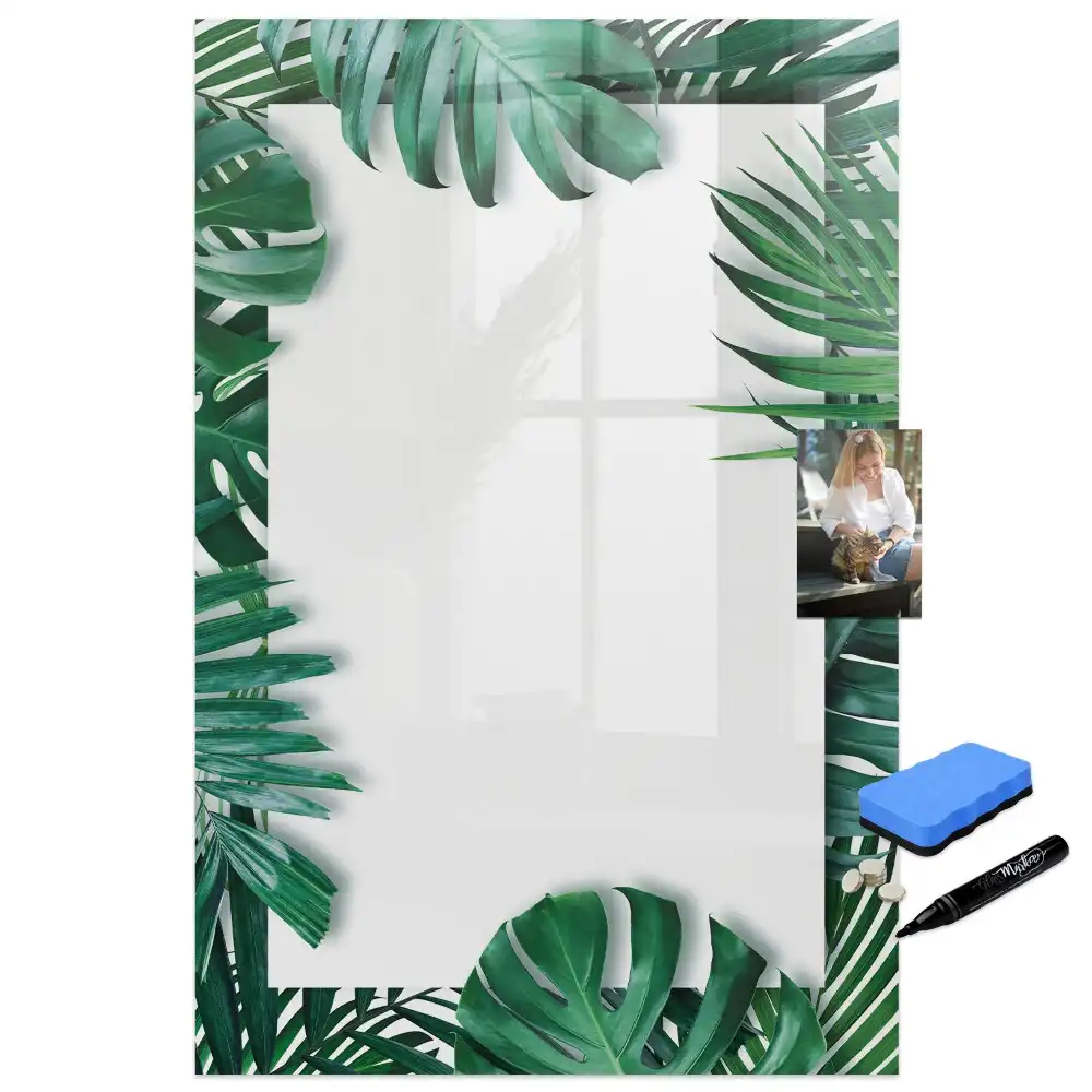 Tablă magnetică cu model cu frunze de monstera