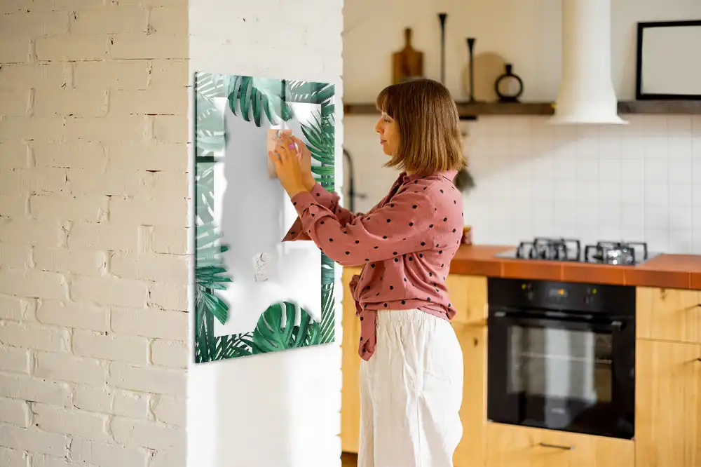 Tablă magnetică cu model cu frunze de monstera