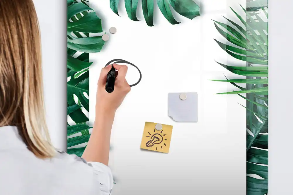 Tablă magnetică cu model cu frunze de monstera