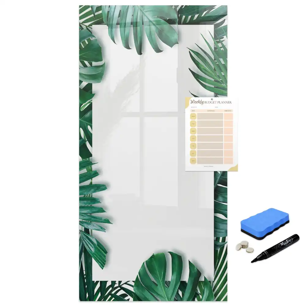 Tablă magnetică cu model cu frunze de monstera