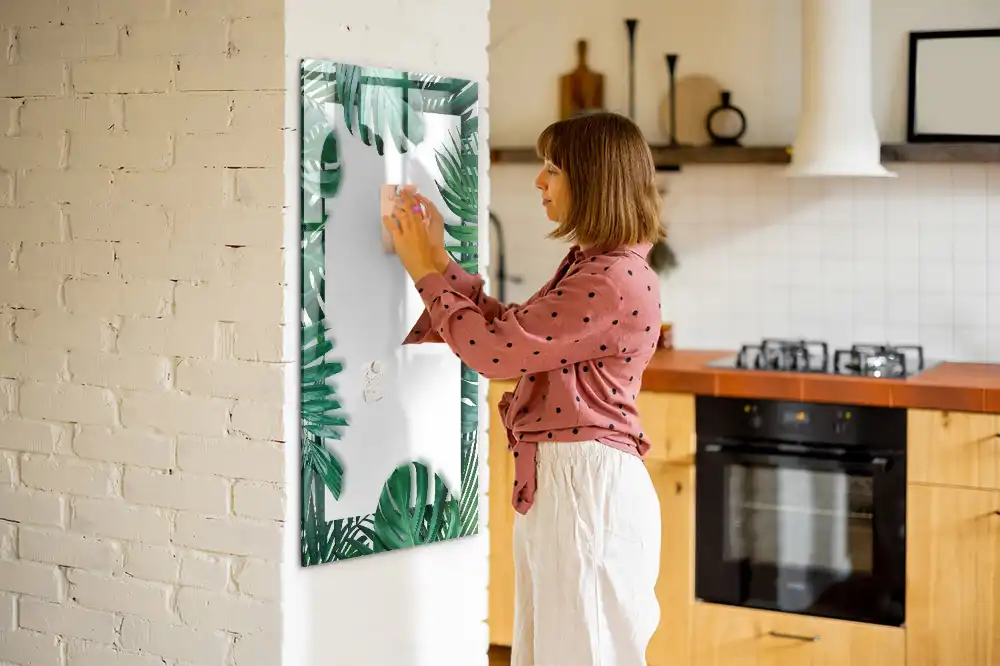 Tablă magnetică cu model cu frunze de monstera