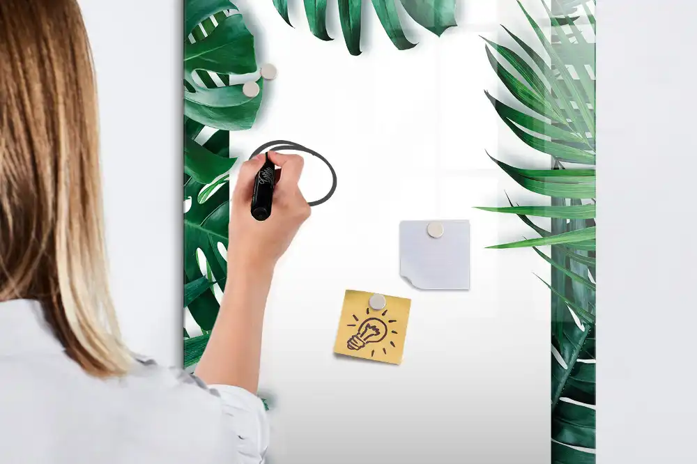 Tablă magnetică cu model cu frunze de monstera
