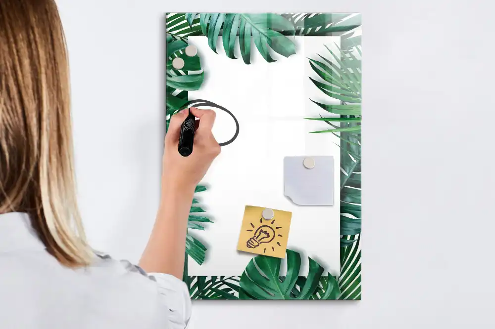 Tablă magnetică cu model cu frunze de monstera