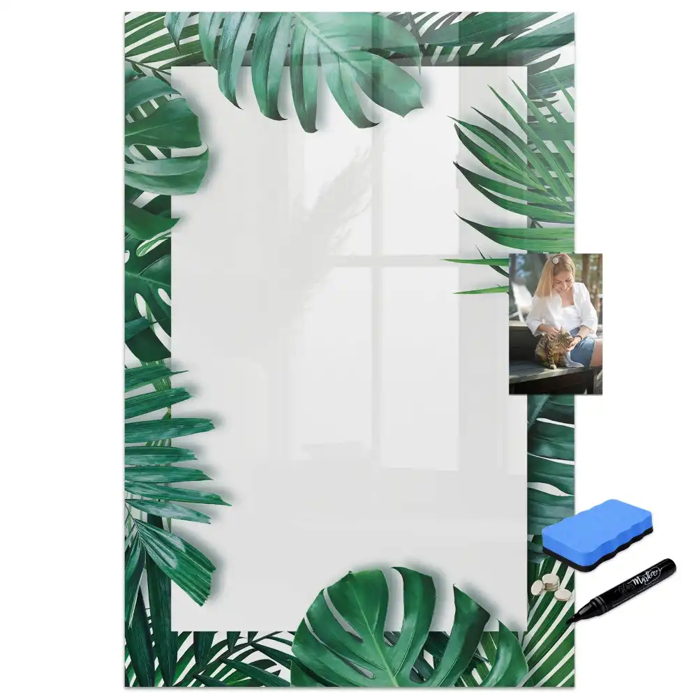 Tablă magnetică cu model cu frunze de monstera