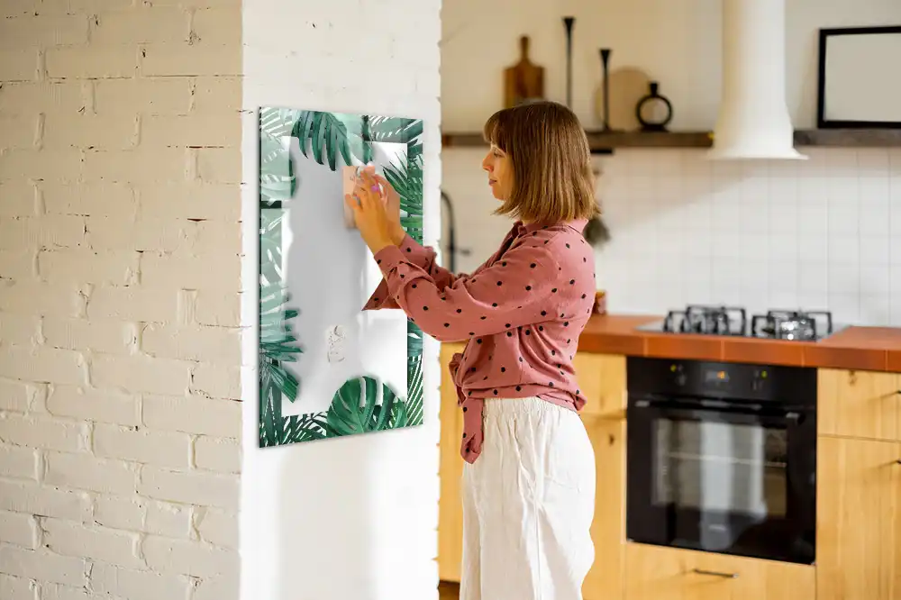 Tablă magnetică cu model cu frunze de monstera